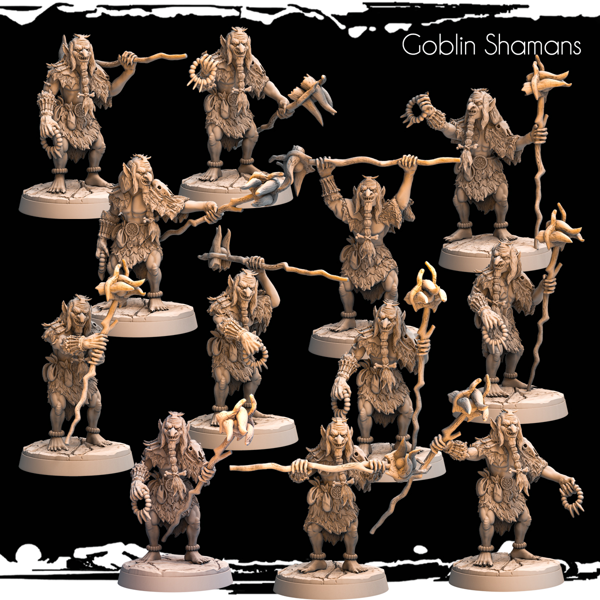 Goblin Shamans - 12 poses - Army of Darkness: Greenskins